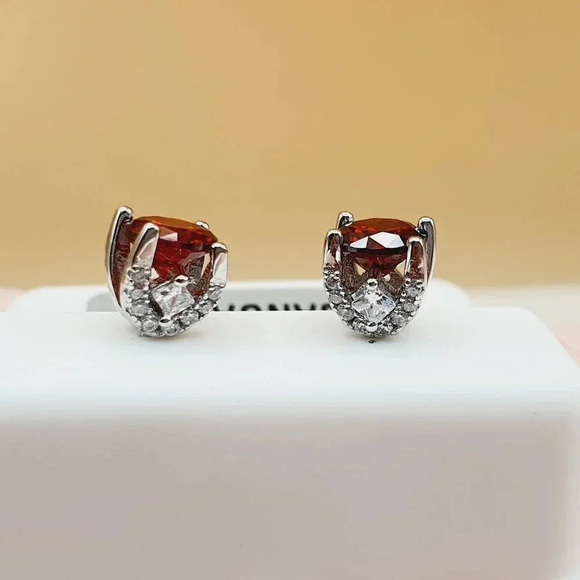 "Birthstone S925 Sterling Silver CZ Stud Earrings for Women/Girl, US19251040 - Picture 5 of 10